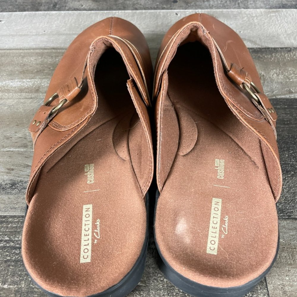 Clarks Patty Lorene Leather Slip On Clogs - Picture 7 of 9